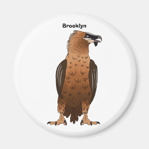 Bearded Vulture cartoon illustration Magnet