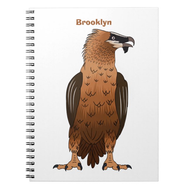 Bearded Vulture cartoon illustration Notebook (Front)