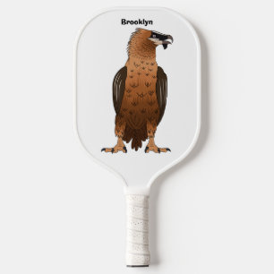 Bearded Vulture cartoon illustration Pickleball Paddle