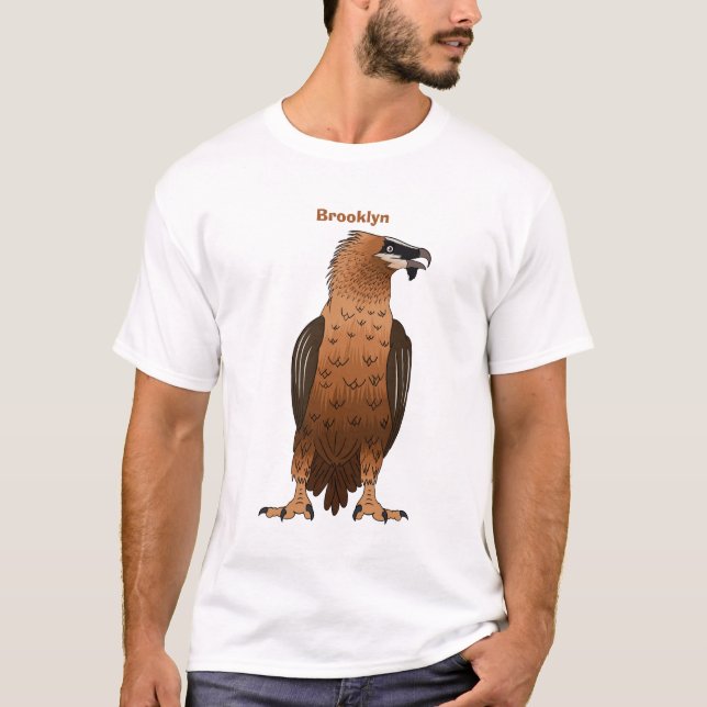 Bearded Vulture cartoon illustration T-Shirt (Front)