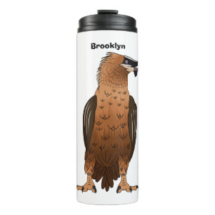 Bearded Vulture cartoon illustration Thermal Tumbler