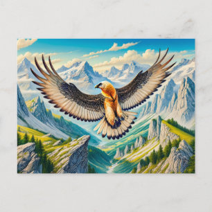 Bearded Vulture over the Alps Holiday Postcard