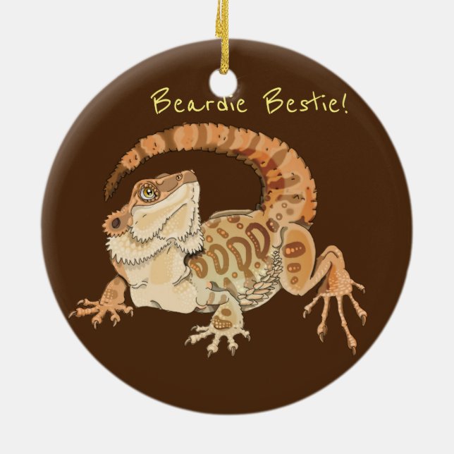 Beardie Bestie! Ceramic Ornament (Back)