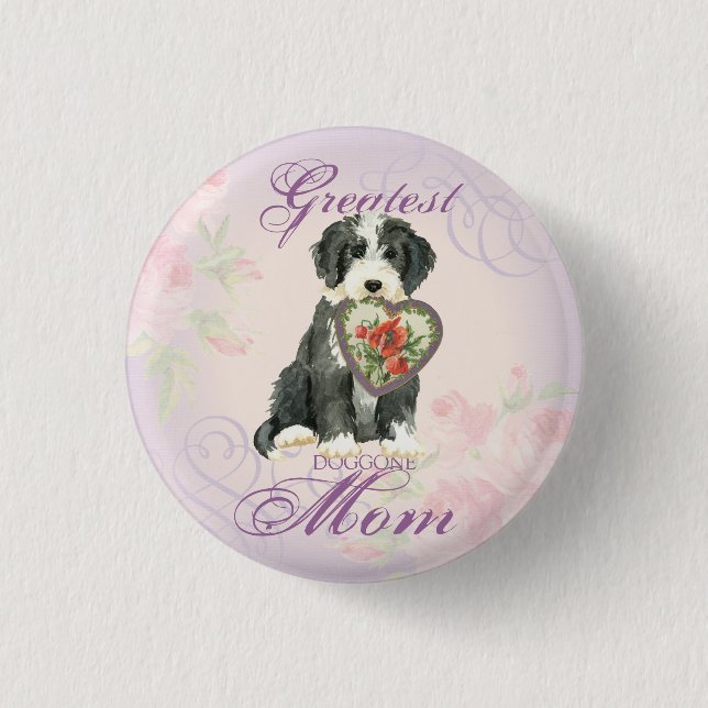 Beardie Heart Mum 3 Cm Round Badge (Front)