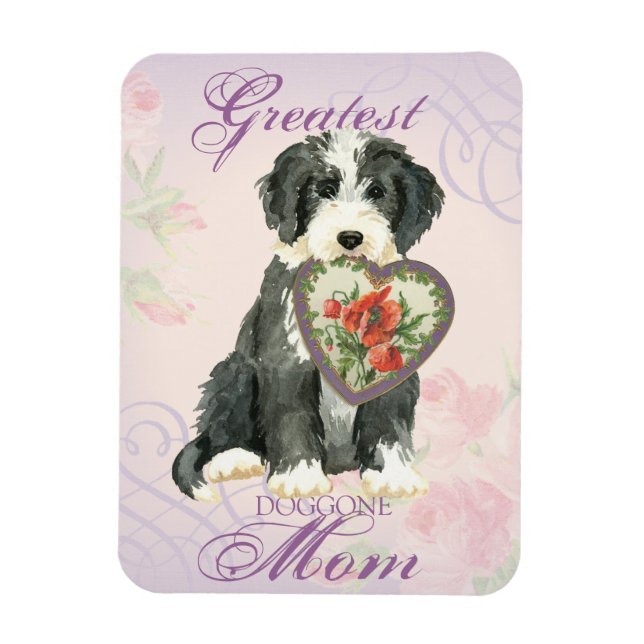 Beardie Heart Mum Magnet (Vertical)