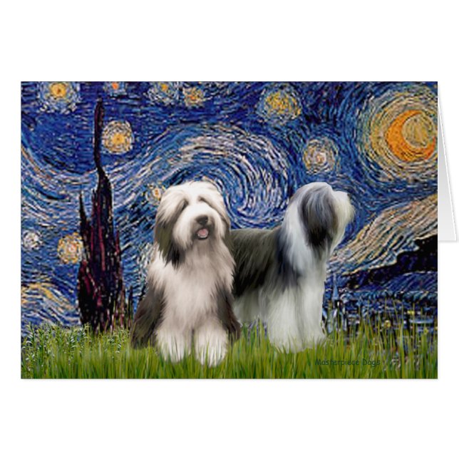 Beardie Pair 1 - Starry Night - Customised (Front Horizontal)