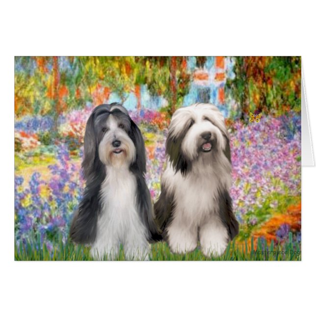 Beardie Pair 2 - Garden (Front Horizontal)