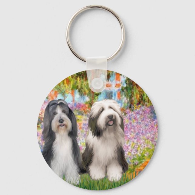 Beardie Pair 2 - Garden Key Ring (Front)