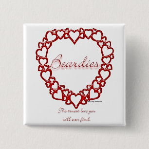 Beardie True Love 15 Cm Square Badge
