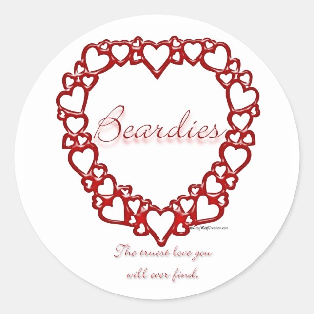 Beardie True Love - Sticker (Front)