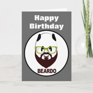 Beardo panda happy birthday card
