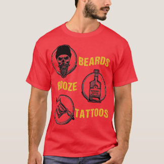 Beards Booze Tattoos Fathers Day Gift 4 T-Shirt