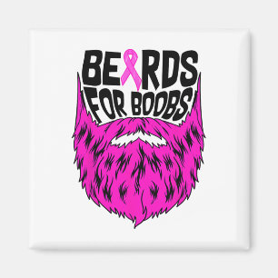 Beards For Breast Breast Cancer Awareness Support Magnet