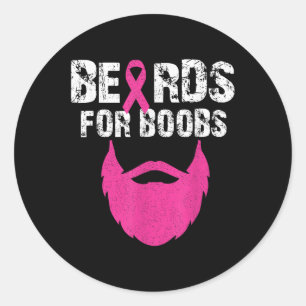 Beards For S Breast Cancer Awareness Tee Classic Round Sticker