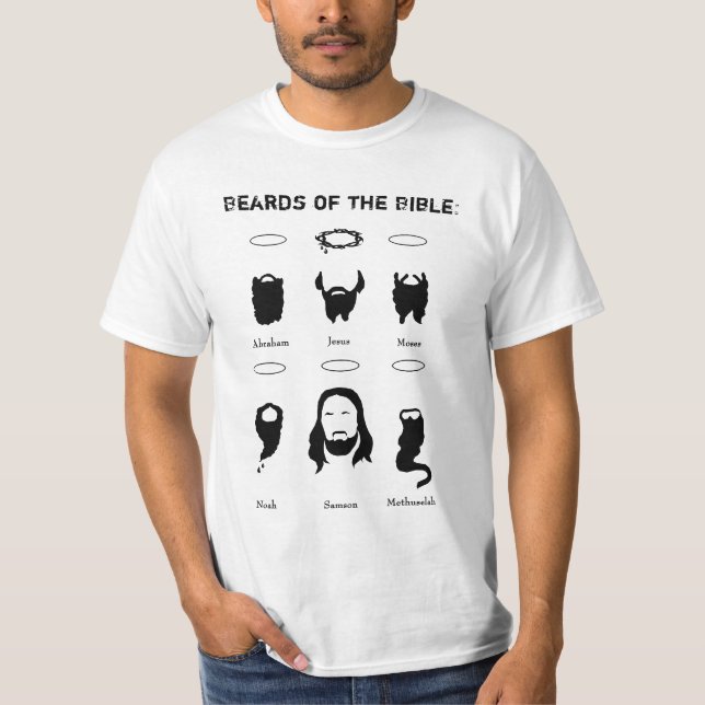 Beards of the Bible basic tee shirt (Front)