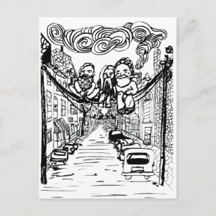 Beards on a Wire Postcard