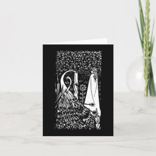 Beardsley Lady & Peacocks Note Card