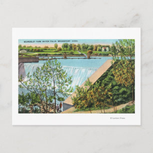 Beardsley Park Water Falls Scene Postcard