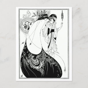 Beardsley Peacock Skirt Vintage Postcard