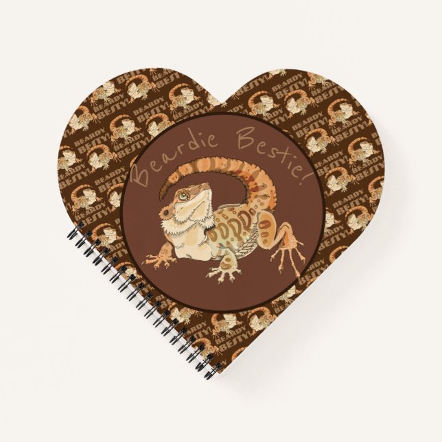 Beardy Besty Heart Spiral Notebook (Front)