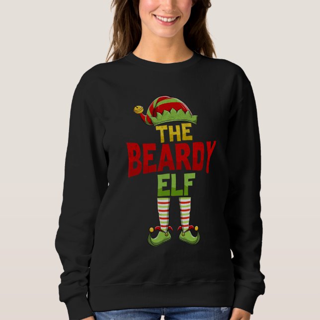 Beardy ELF Family Matching Group Christmas Pajamas Sweatshirt (Front)