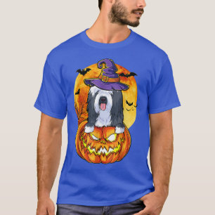Beared Collie Witch Pumpkin Halloween Dog Lover Fu T-Shirt