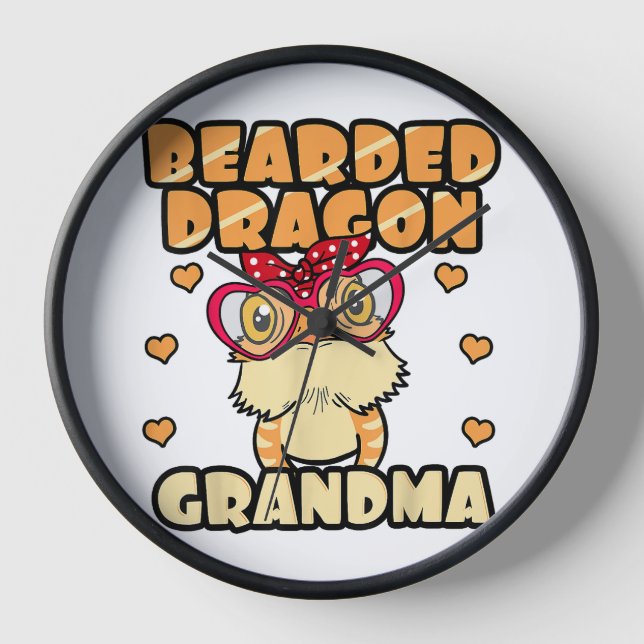 Beared Dragon Grandma Wall Clock (Front)