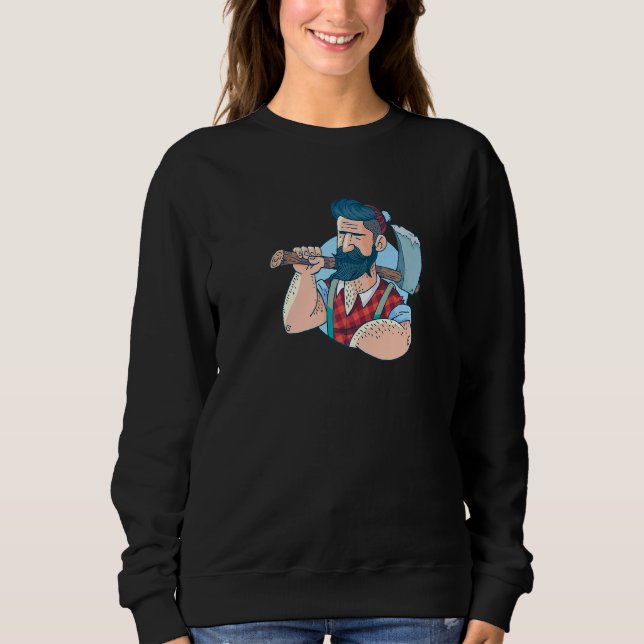 Beared Lumberjack Axe Forest Saw Saqqal Sweatshirt (Front)