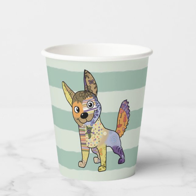 Bearer dog, cardboard paper cups (Front)