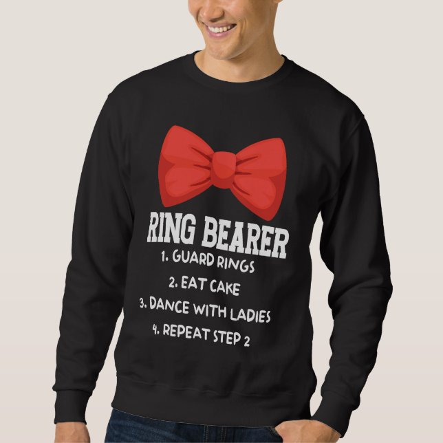Bearer Ring Guard Rings Eat Cake Wedding Marriage Sweatshirt (Front)
