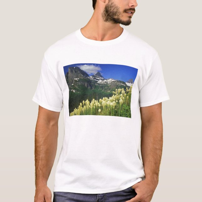 Beargrass at Logan Pass in Glacier National Park T-Shirt (Front)