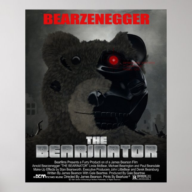 BEARINATOR Movie Poster Style Poster (Front)