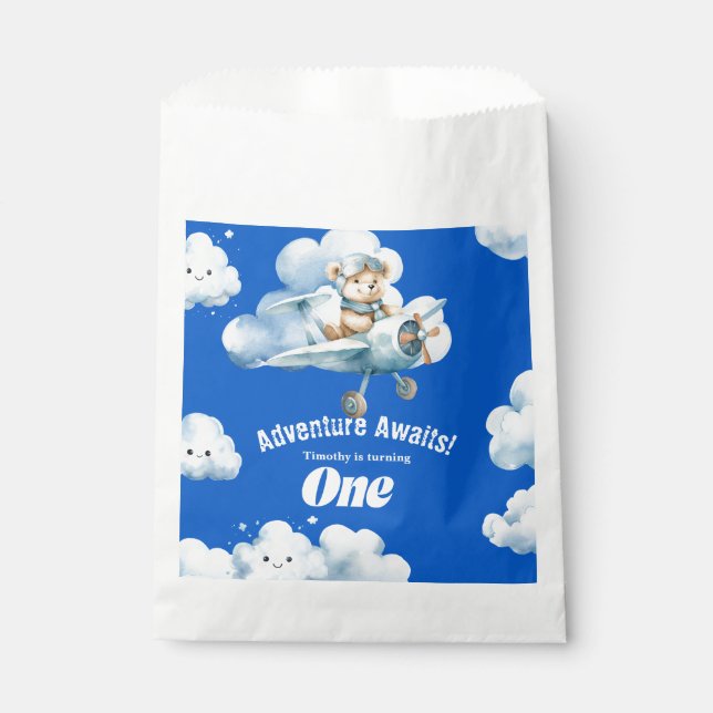 Bearing Wings: Teddy's First Birthday Expedition Favour Bag (Front)