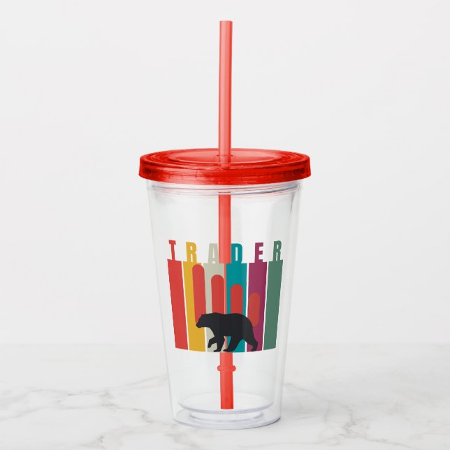 Bearish market | Trader | Simple design Acrylic Tumbler (Front)