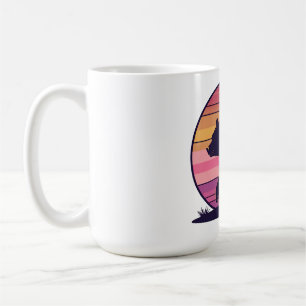 Bearly Awake – Funny Retro Bear Sunset Design Coffee Mug