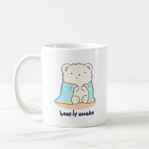 Bearly Awake Funny Sleepy Bear Pun  Coffee Mug