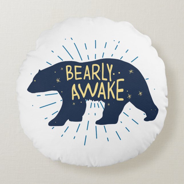 Bearly Awake Round Cushion (Front)
