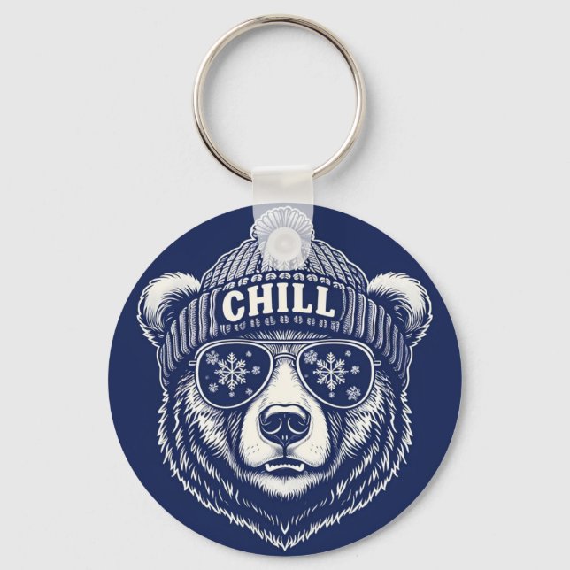 Bearly Cool Keychain" Key Ring (Back)