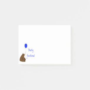 Bearly Functional, Fun Balloon Bear Quote Post-it Notes