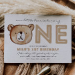 Bearly One Invitation | Bear Birthday Invitation<br><div class="desc">Bear 1st Birthday Invitation
Ready to be personalised by you!</div>