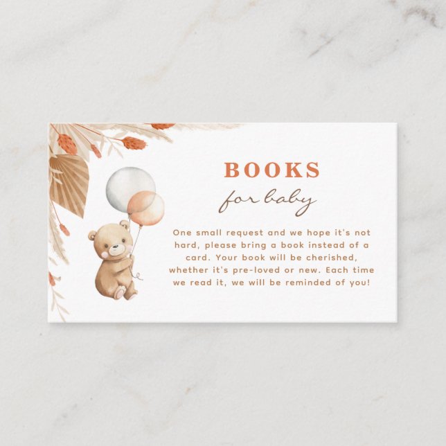 Bearly Wait Baby Shower Books for Baby Card (Front)