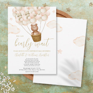 Bearly Wait Baby Shower By Mail Long Distance Invitation