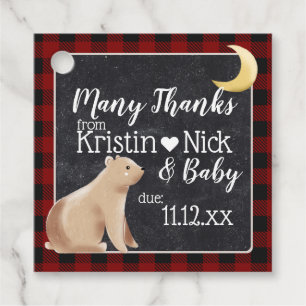 Bearly Wait Baby Shower Favour Thank you Tags