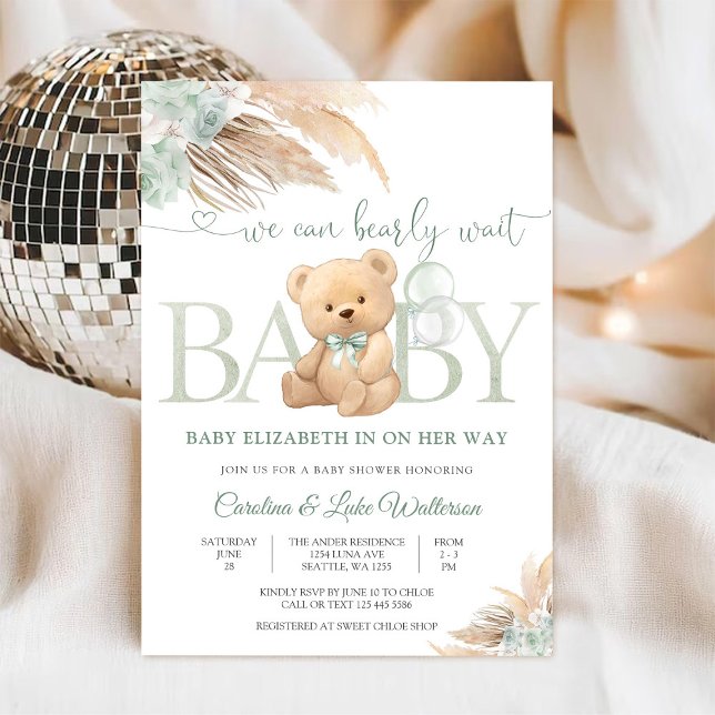 Bearly Wait Baby Shower Invitation (Creator Uploaded)