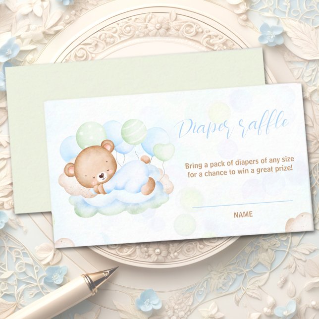 Bearly Wait Baby Shower Oh Boy Diaper Raffle Card (Bearly Wait Baby Shower Oh Boy Diaper Raffle Card)