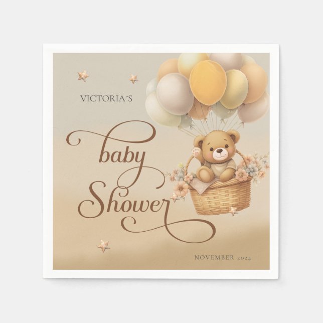 Bearly wait baby shower Paper Napkin (Front)