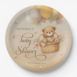Bearly wait baby shower  paper plate