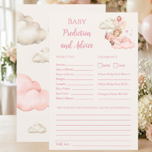 Bearly Wait Baby Shower Predictions Advice Game
