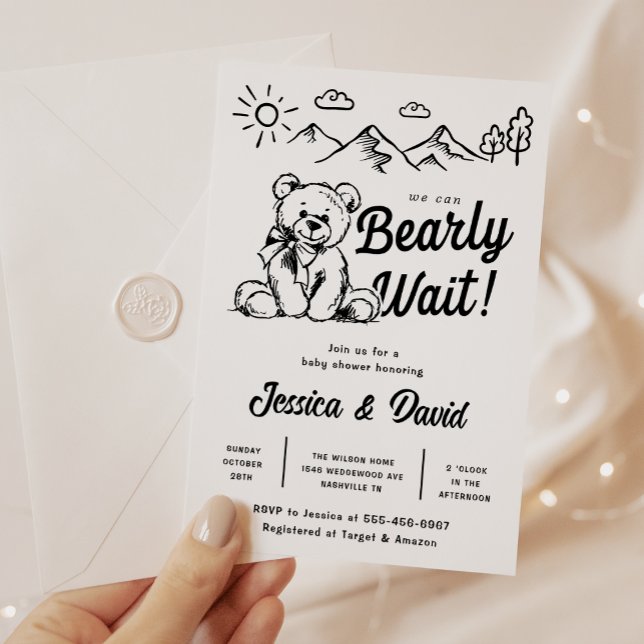 Bearly Wait | Baby Shower | Simple Invitation (Creator Uploaded)