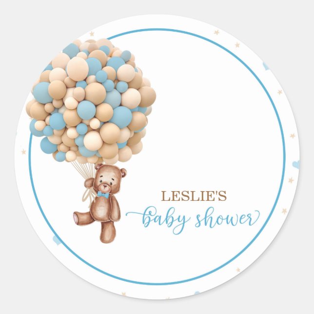 Bearly Wait Baby Shower Sticker - Custom (Front)